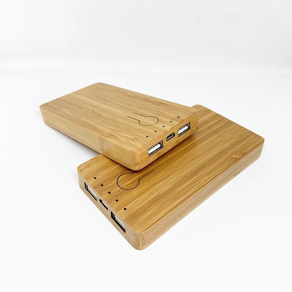 Portable Eco-Friendly Bamboo Battery Charger Lithium Battery 5000mAh Power Bank