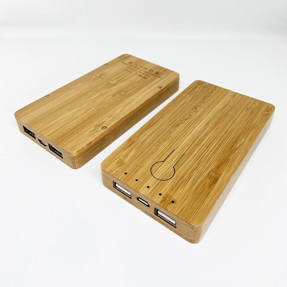 Eco Friendly Wood Bamboo Universal Mobile Phone Charger Powerbank 5000mAh Support Print Logo