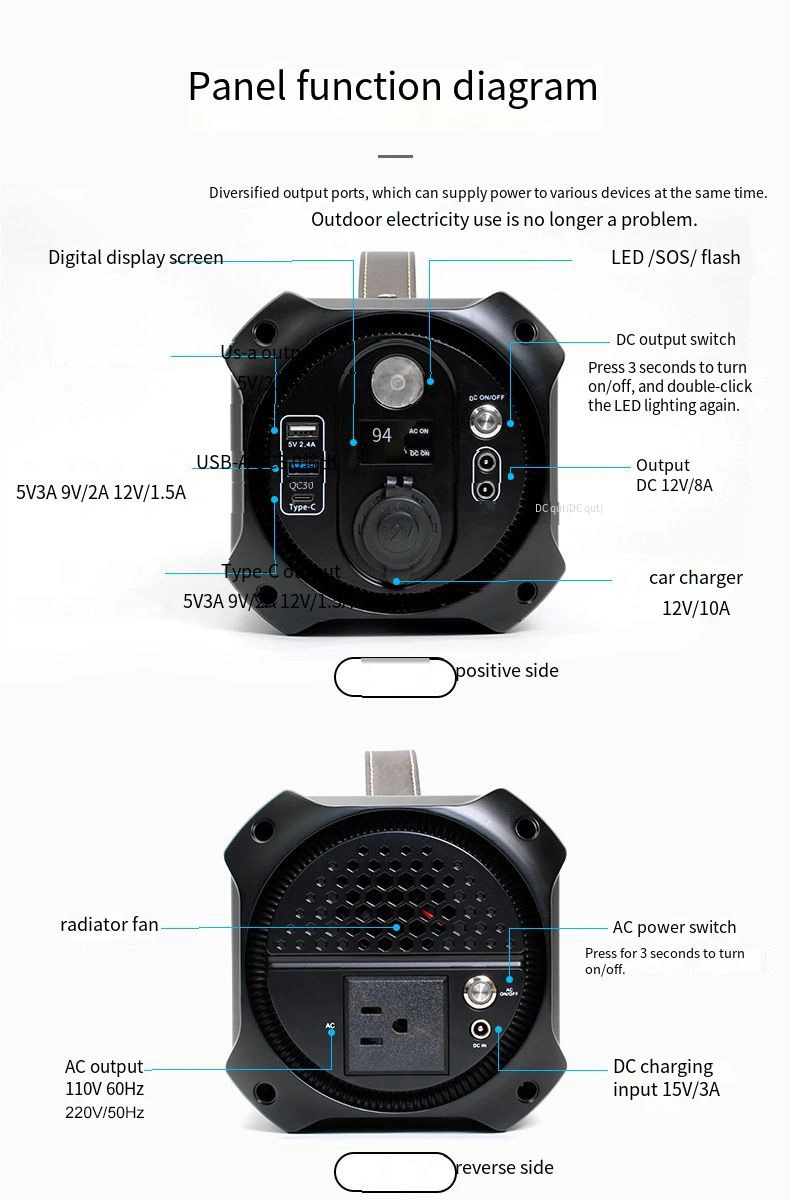 Portable Power Station 230V Portable Power Station for Emergency 33600mAh Lithium Iron Phosphate Battery Solar Power Generator