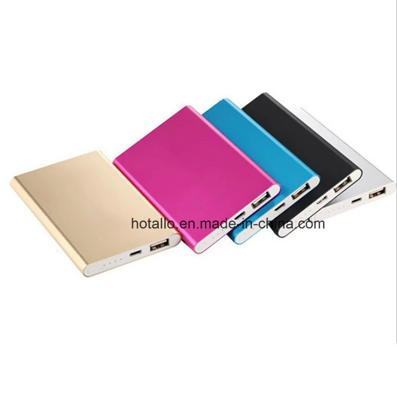 Portable Good Quality Large Capacity Thin Aluminum Power Bank 5000mAh