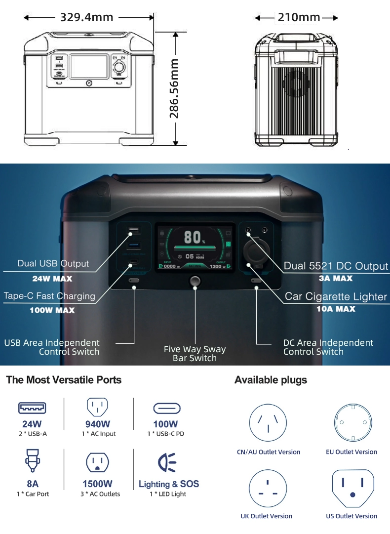 Custom Logo 278100mAh 1500W RoHS Battery Charger Large Capacity Container Power Bank