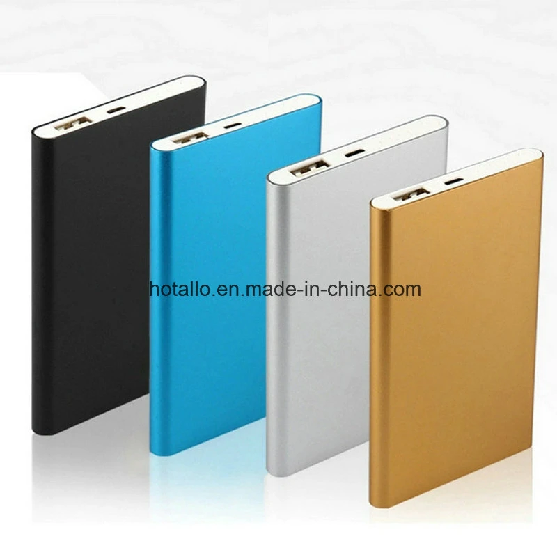 Portable Good Quality Large Capacity Thin Aluminum Power Bank 5000mAh