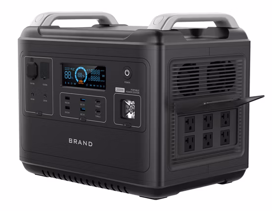 1000 W 2000 W 3000 W tragbarer Solar-Wind-Hybrid-Stromgenerator, mobiles Batteriekraftwerk mit LiFePO4-Batterie