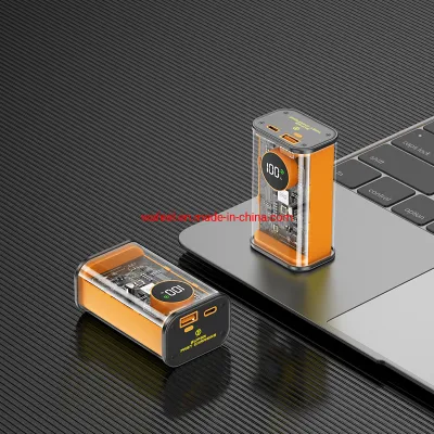 22,5 W Superschnellladung 10000 mAh Power Bank Transparentes Design