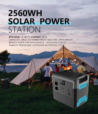 2400W Powerstation LiFePO4 Solargenerator 230V EU-Stecker Tragbares Kraftwerk für den Notfall